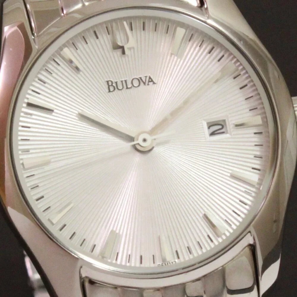 Bulova Ladies Classic Watch Silver Textured Dial Raised Indices Stainless 29mm - Picture 12 of 13
